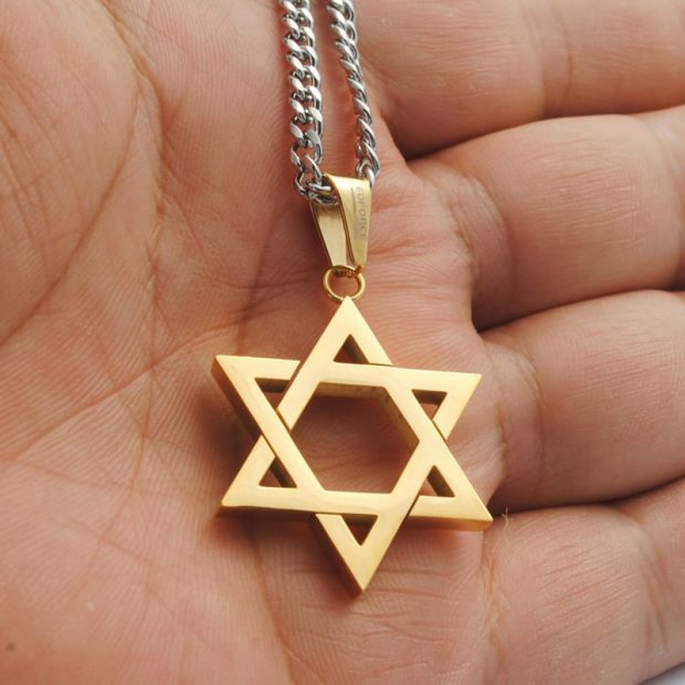 Cadena de acero inoxidable, Estrella de seis puntas, Elegante, para protección